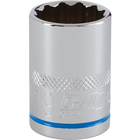 Channellock 1/2 In. Drive 19 mm 12-Point Shallow Metric Socket 397695